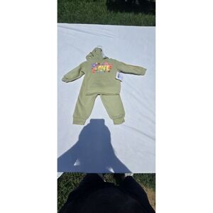 Real Love Branded Toddler Girls 12 Month Green Sweatshirt Outfit